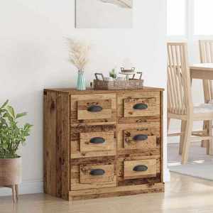 vidaXL Bufet cu sertar Lemn Vechi 70 x 35, 5 x 67, 5 cm Lemn compozit imagine