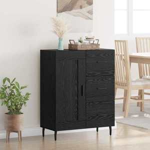 vidaXL Bufet Stejar Negru 69, 5 x 34 x 90 cm Lemn Ingineresc și Fier imagine