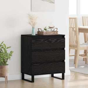 vidaXL Bufet cu sertar Stejar Negru 60 x 35 x 70 cm Lemn compozit imagine