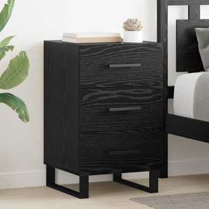 vidaXL Dulap de noapte Stejar Negru 40 x 40 x 66 cm Lemn compozit imagine