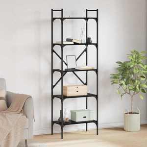 vidaXL Bibliotecă Stejar Negru 56 x 32 x 174 cm Lemn compozit imagine