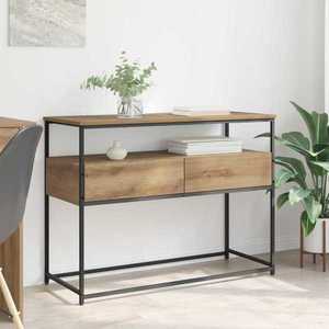 vidaXL Masă de consolă Stejar Artizanal 100 x 40 x 75 cm Lemn compozit imagine