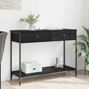vidaXL Masă de consolă Stejar Negru 100 x 34, 5 x 75 cm Lemn compozit imagine