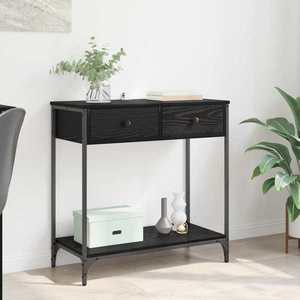 vidaXL Masă de consolă Stejar Negru 75 x 34, 5 x 75 cm Lemn compozit imagine