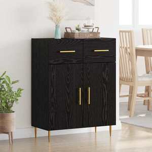 vidaXL Bufet cu sertar Stejar Negru 69, 5 x 34 x 90 cm Lemn compozit imagine