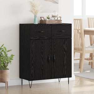 vidaXL Bufet cu sertar Stejar Negru 69, 5 x 34 x 90 cm Lemn compozit imagine