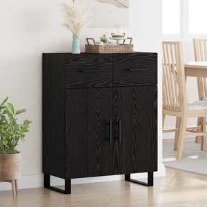vidaXL Bufet cu sertar Stejar Negru 69, 5 x 34 x 90 cm Lemn compozit imagine
