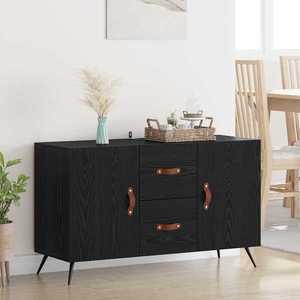 vidaXL Bufet cu sertar Stejar Negru 100 x 36 x 60 cm Lemn compozit imagine
