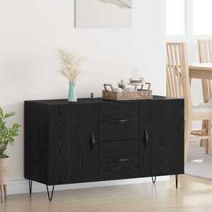 vidaXL Bufet cu sertar Stejar Negru 100 x 36 x 60 cm Lemn compozit imagine
