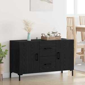 vidaXL Bufet cu sertar Stejar Negru 100 x 36 x 60 cm Lemn compozit imagine