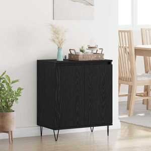 vidaXL Bufet Stejar Negru 60 x 35 x 70 cm Lemn compozit imagine