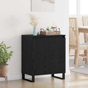 vidaXL Bufet Stejar Negru 60 x 35 x 70 cm Lemn compozit imagine