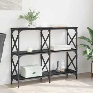 vidaXL Masă de consolă Stejar Negru 100 x 28 x 80, 5 cm Lemn compozit imagine