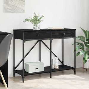 vidaXL Masă de consolă Stejar Negru 100 x 39 x 78, 5 cm Lemn compozit imagine
