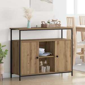 vidaXL Bufet Stejar Artizanal 100 x 35 x 80 cm Lemn compozit imagine