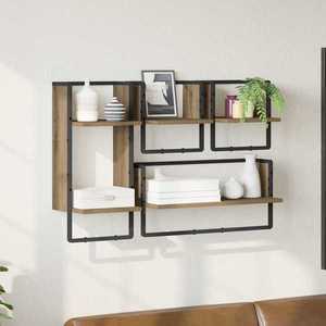vidaXL Set rafturi de perete 4 pcs Stejar Artizanal 65 x 25 x 30 cm imagine
