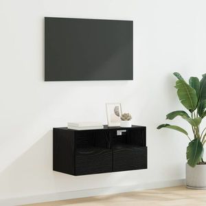 vidaXL Dulap TV de perete Stejar Negru 60 x 30 x 30 cm Lemn compozit imagine