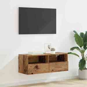 vidaXL Dulap TV de perete Lemn Vechi 80 x 30 x 30 cm Lemn compozit imagine