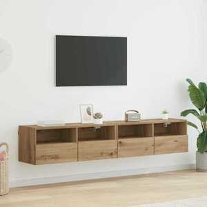 vidaXL Dulapuri pentru TV 2 pcs Stejar Artizanal 80 x 30 x 30 cm imagine
