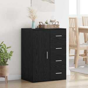 vidaXL Bufet cu sertar Stejar Negru 59 x 39 x 80 cm Lemn compozit imagine