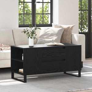 vidaXL Masă de cafea Stejar Negru 102 x 44, 5 x 50 cm Lemn compozit imagine