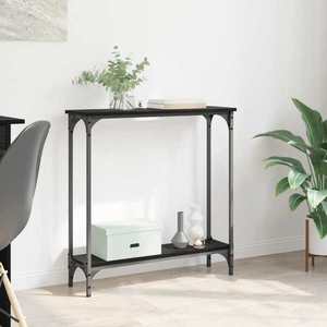 vidaXL Masă de consolă Stejar Negru 75 x 22, 5 x 75 cm Lemn compozit imagine