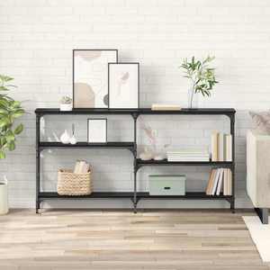 vidaXL Masă de consolă Stejar Negru 150 x 29 x 76, 5 cm Lemn compozit imagine