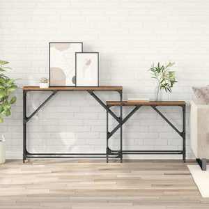vidaXL Masă de consolă 2 pcs Lemn Vechi 100 x 28 x 75 cm Lemn compozit imagine