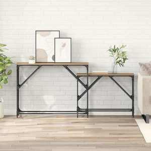 vidaXL Masă de consolă 2 pcs Stejar Artizanal 100 x 28 x 75 cm imagine