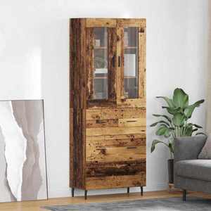 vidaXL Bufet cu sertar 2 pcs Lemn Vechi Lemn compozit imagine