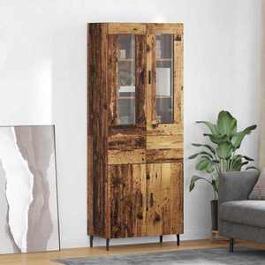 vidaXL Bufet cu sertar 2 pcs Lemn Vechi Lemn compozit imagine