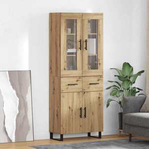 vidaXL Bufet 2 pcs Stejar Artizanal Lemn compozit imagine