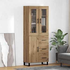 vidaXL Bufet cu sertar 2 pcs Stejar Artizanal Lemn compozit imagine