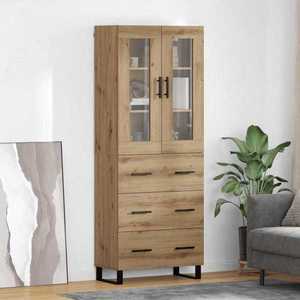 vidaXL Bufet cu sertar 2 pcs Stejar Artizanal Lemn compozit imagine