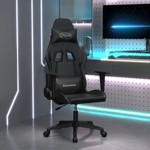 vidaXL Scaun pentru jocuri, negru, piele ecologică imagine