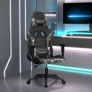 vidaXL Scaun de jocuri, negru și camuflaj, piele ecologică imagine