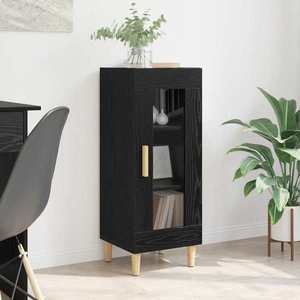 vidaXL Bufet Stejar Negru 34.5 x 32.5 x 90 cm Lemn compozit imagine