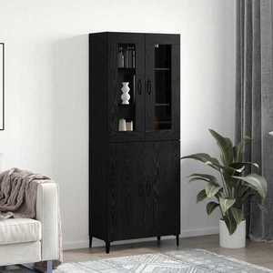vidaXL Bufet 2 pcs Stejar Negru Lemn compozit imagine