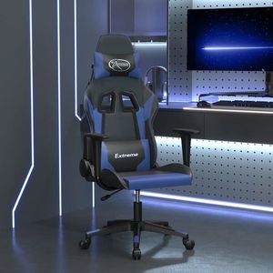 vidaXL Scaun de gaming, albastru, piele ecologică imagine