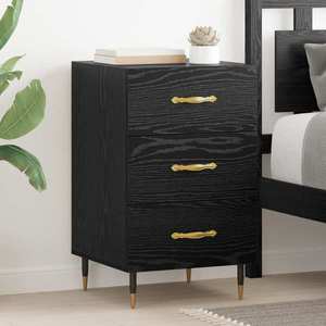 vidaXL Dulap de noapte Stejar Negru 40 x 40 x 66 cm Lemn compozit imagine