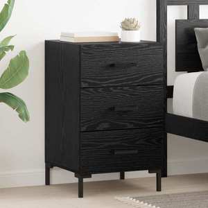 vidaXL Dulap de noapte Stejar Negru 40 x 40 x 66 cm Lemn compozit imagine