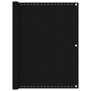 vidaXL Paravan de balcon, negru, 120x600 cm, HDPE imagine
