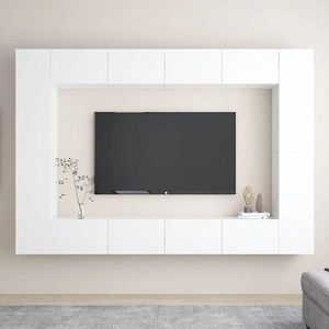 vidaXL Set dulapuri TV, 6 piese, alb, lemn prelucrat imagine