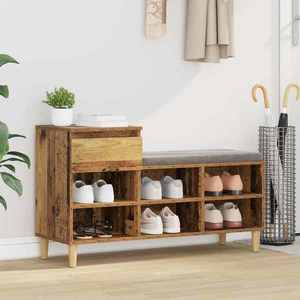 vidaXL Dulap pentru pantofi Lemn vechi 102 x 36 x 60 cm Lemn compozit imagine