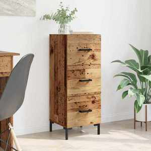 vidaXL Bufet cu sertar Lemn vechi 34, 5 x 34 x 90 cm Lemn compozit imagine