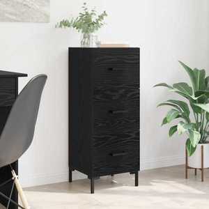 vidaXL Bufet cu sertar Stejar Negru 34, 5 x 34 x 90 cm Lemn compozit imagine