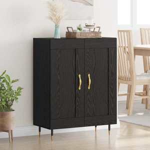 vidaXL Bufet Stejar Negru 69, 5 x 34 x 90 cm Lemn compozit imagine