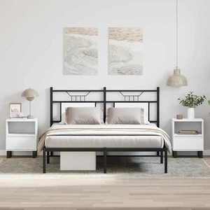 vidaXL Noptiere, 2 buc., alb, 40x35x50 cm, lemn compozit imagine