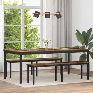vidaXL Mese de sufragerie 2 pcs 200 x 100 x 75 cm Lemn compozit imagine