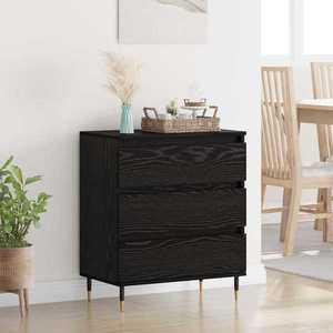 vidaXL Bufet cu sertar Stejar Negru 60 x 35 x 70 cm Lemn compozit imagine